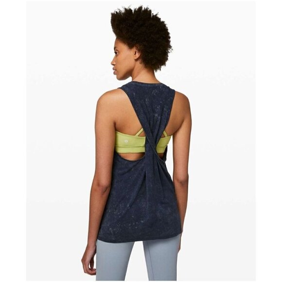 Lululemon Element Tank True Navy Cloud Wash Athletic Top 4 - Picture 1 of 8